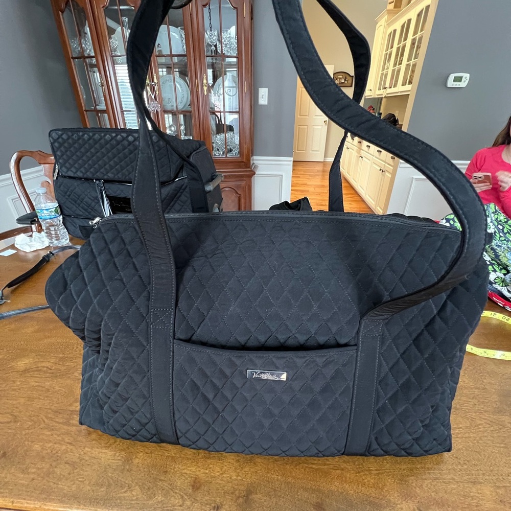 Vera Bradley Black Quilted Travel Bag